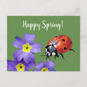 Carte postale de fleurs heureuses de printemps coc