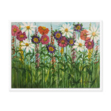 Carte postale de fleurs Zinnia, Marguerite, Aster