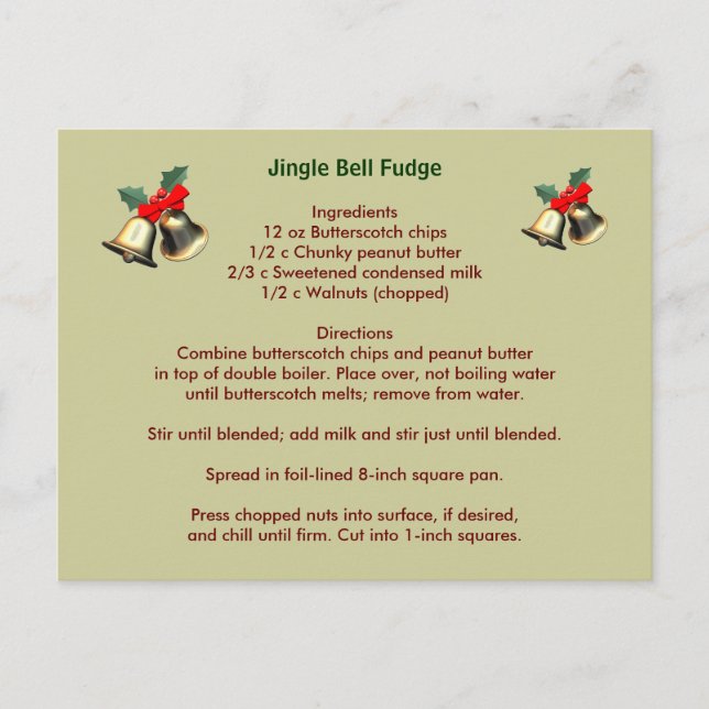 Carte postale de fondant de Jingle Bell (Devant)