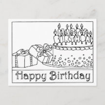 Carte postale de gâteau d'anniversaire