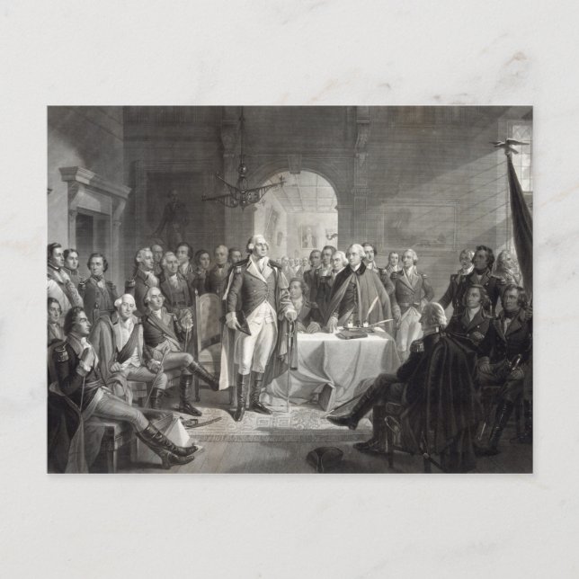 Carte postale de George Washington et ses généraux (Devant)