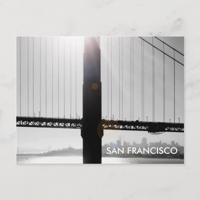 Carte postale de golden gate bridge (noir et (Devant)