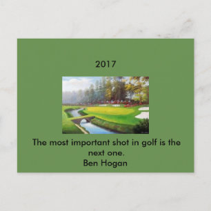 Carte postale de golf avec une citation de Ben Hog