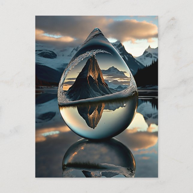 Carte postale de gouttelettes d'eau congelée (Devant)