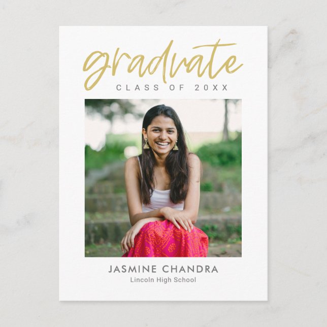 Carte postale de graduation couleur modifiable par (Devant)