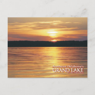 Carte postale de Grand Lake Oklahoma au coucher du