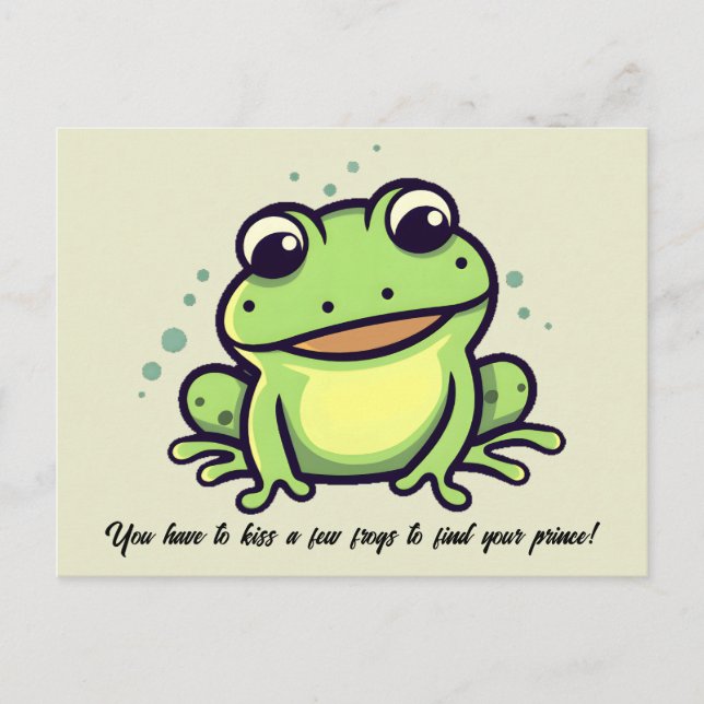 Carte postale de grenouille mignonne (Devant)