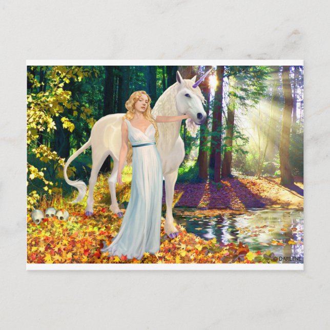 Carte postale de guérison pour adultes et licorne (Devant)
