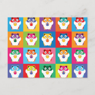 Carte postale de hamsters Pop Art