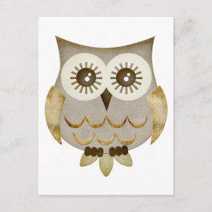 Carte postale de hibou des yeux larges