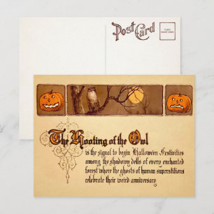 Carte postale de hibou halloween victorienne