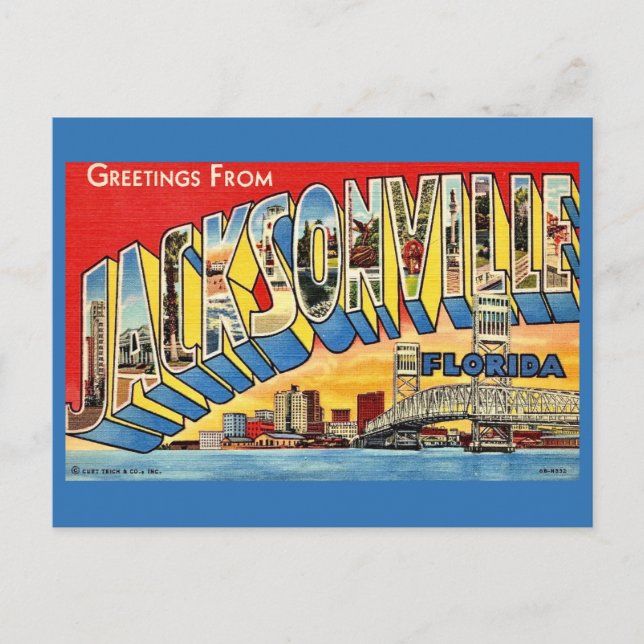 Carte postale de Jacksonville Floride Salutations (Devant)