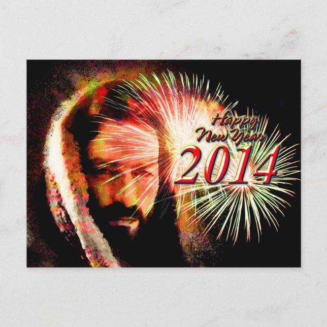 Carte postale de Jésus d'amour de la bonne année (Devant)