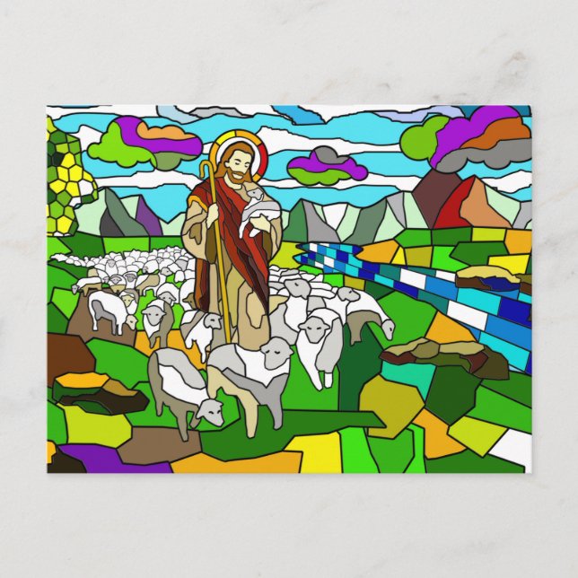 carte postale de jésus en verre (Devant)