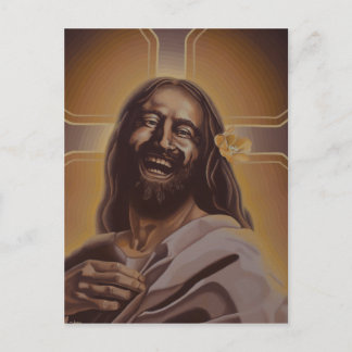 Carte postale de Jésus riant