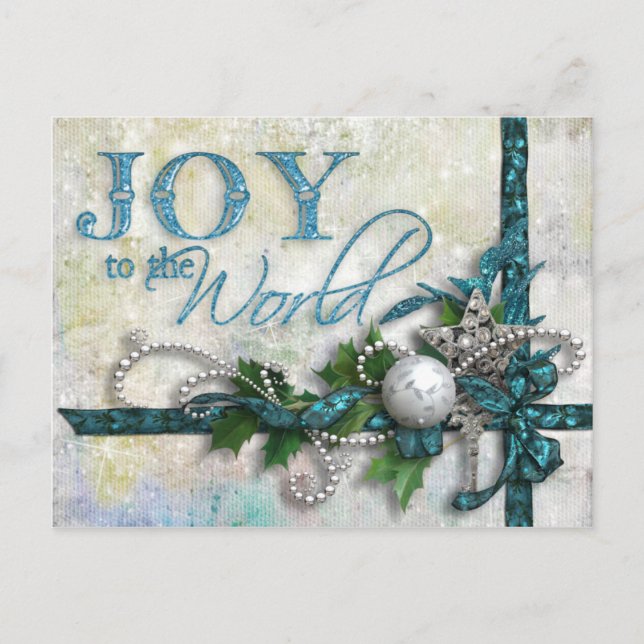 Carte postale de Jeweled Teal and Silver Christmas (Devant)