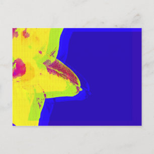 Carte postale de jonquille Pop Art jaune
