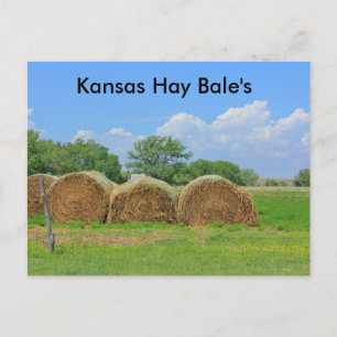 Carte postale de Kansas Hay Bale