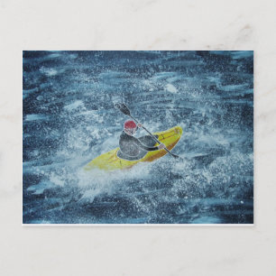 Carte postale de kayak de mer blanc