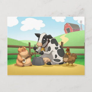 Carte postale de la bande de Jug d'animaux de ferm