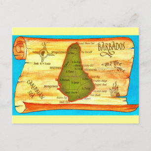 Carte postale de la Barbade vintage