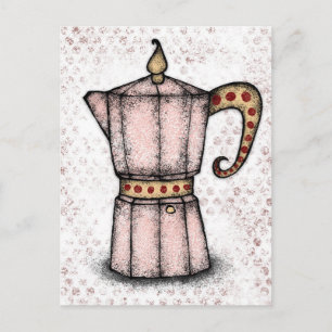 Carte postale de la cafetière à expresso sur gazin