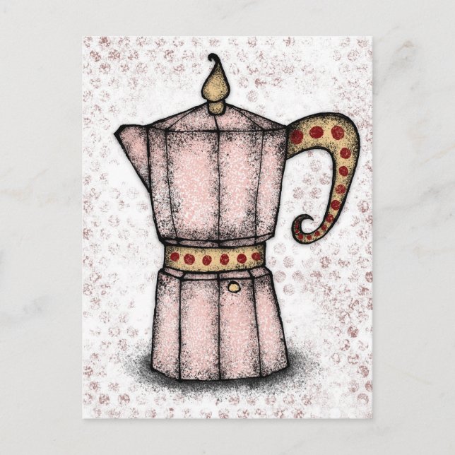 Carte postale de la cafetière à expresso sur gazin (Devant)