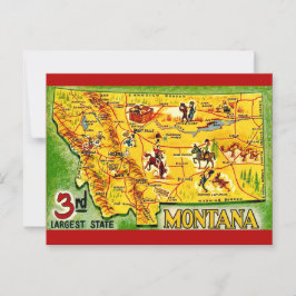 Carte postale de la carte ancienne du Montana