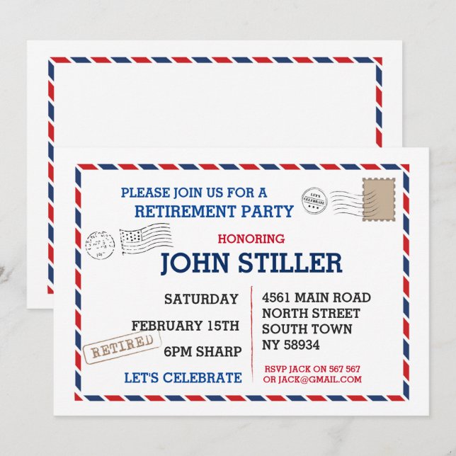 Carte postale de la carte postale de la retraite C (Devant / Derrière)