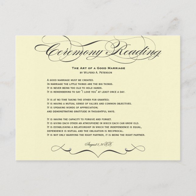 Carte postale de la cérémonie de lecture (Devant)