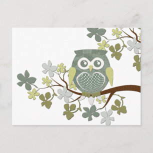 Carte postale de la Chouette de l'arbre Polka