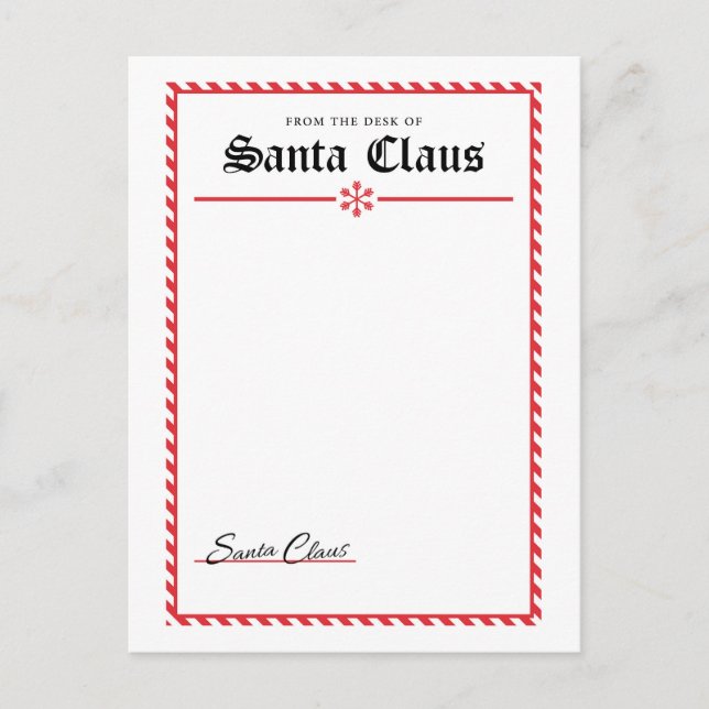 Carte Postale De la clause Desk of Santa (Devant)