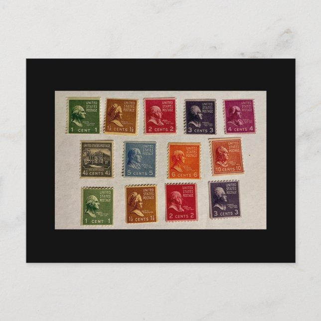 Carte postale de la collection de timbres Prexies (Devant)