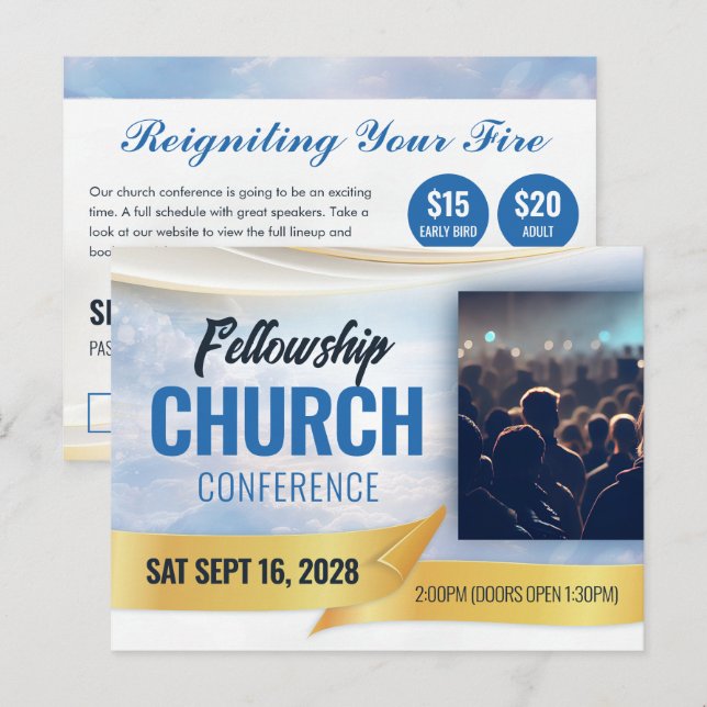 Carte postale de la conférence de l'église (Devant / Derrière)