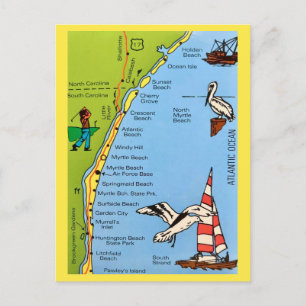 Carte postale de la côte de Caroline du Sud