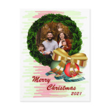 Carte postale de la couronne de Noël