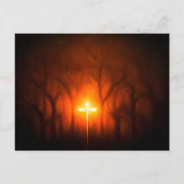 Carte postale de la Croix lumineuse dans les bois