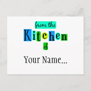 Carte Postale De la cuisine de Retro bleu vert personnalisé Post