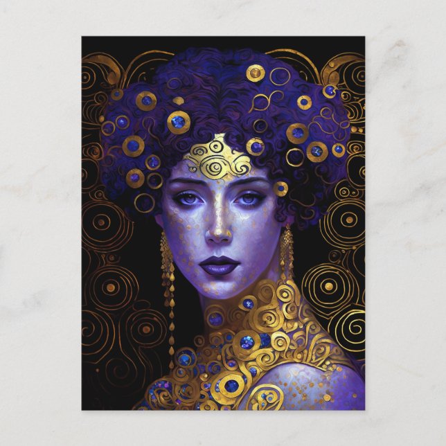 Carte postale de la déesse reine inspirée de Klimt (Devant)