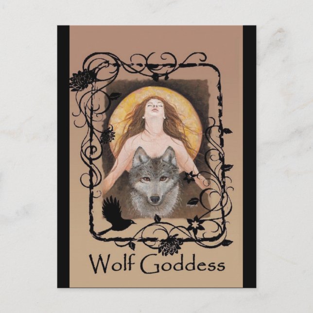 Carte postale de la déesse Wolf par Lori Karels (Devant)