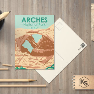 Carte postale de la Double Arche du Parc national 