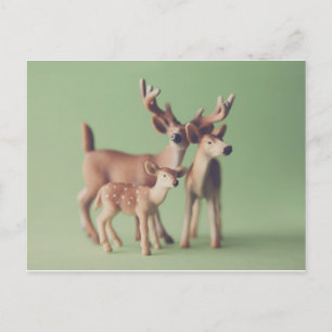Carte postale de la famille des cerfs