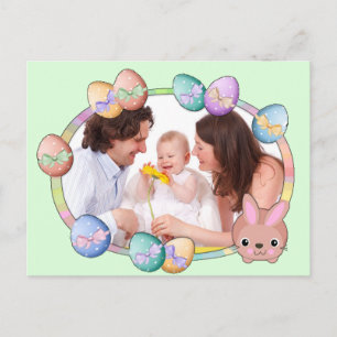 Carte postale de la famille personnalisée de Pâque