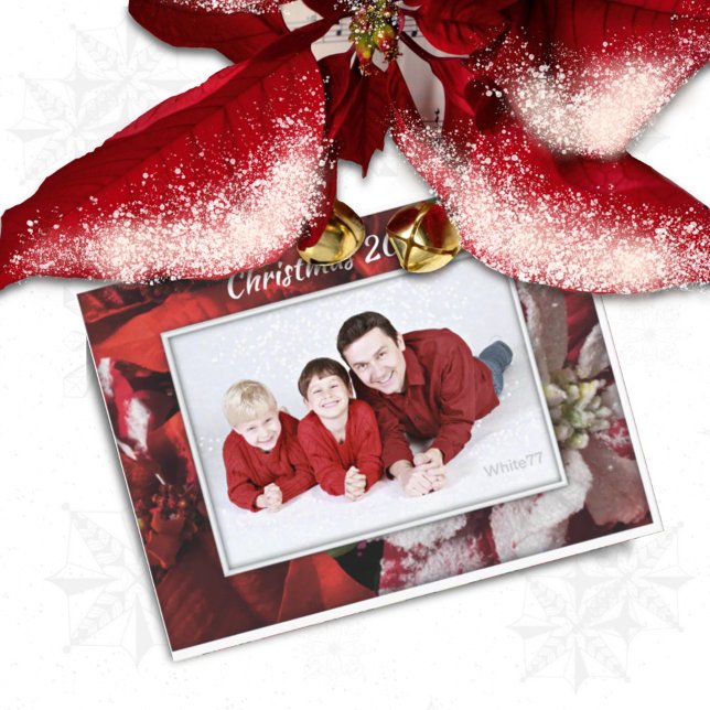 Carte postale de la famille Poinsettia Red Christm (Créateur téléchargé)