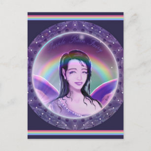 Carte postale de la fée de la pluie violette