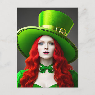 Carte postale de la femme de la fête de St. Patric