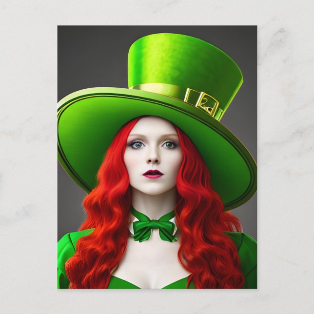 Carte postale de la femme de la fête de St. Patric (Devant)