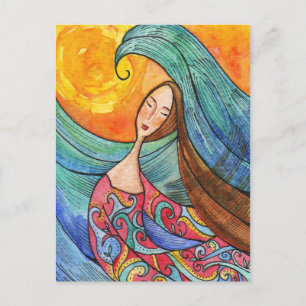Carte postale de la femme Sea Ocean Art