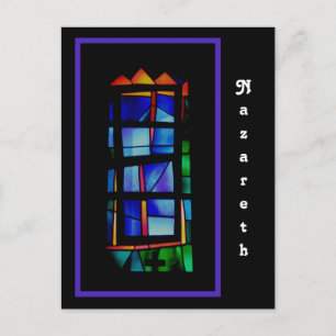 Carte postale de la fenêtre en verre de Nazareth