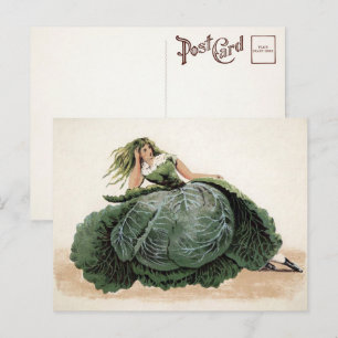 Carte postale de la fille aux choux victorienne 